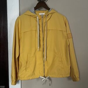 Ivory Ella Yellow Full Zip Drawstring Tie‎ Waist Long Sleeve Hooded